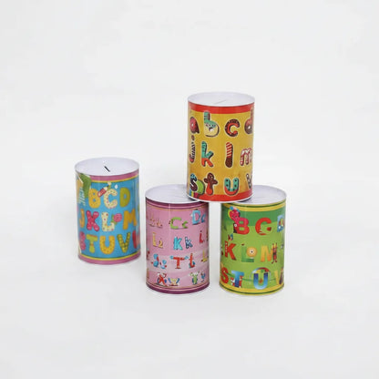 Alcancía Metálica Estampada Ahorro Monedas Infantil Alcancia