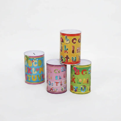 Alcancía Metálica Estampada Ahorro Monedas Infantil Alcancia