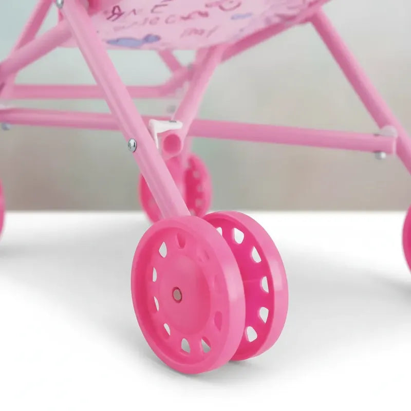 Muñeca Con Coche De Juguete Rosa
