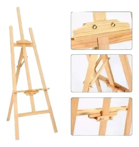 Atril Caballete Ajustable Madera Tope Altura De 90cm Pro