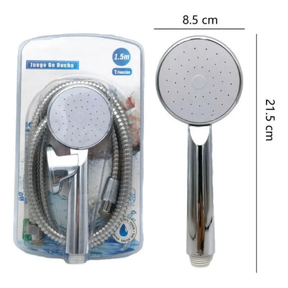 Kit De Ducha Teléfono+ Flexible De 1,5mts + Soporte Plateado