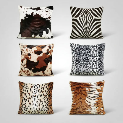 Pack X6 Fundas De Cojines 45x45 Cm, Súper Suaves-animalprint Animal Print