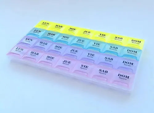 Pack 2 Pastillero Semanal 4 Tomas Diarias Texto En Español Vario