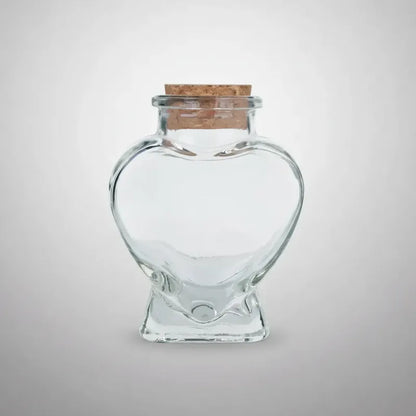 Pack 12frasco De Vidrio En Forma De Corazón Con Corcho 150ml Vidrio