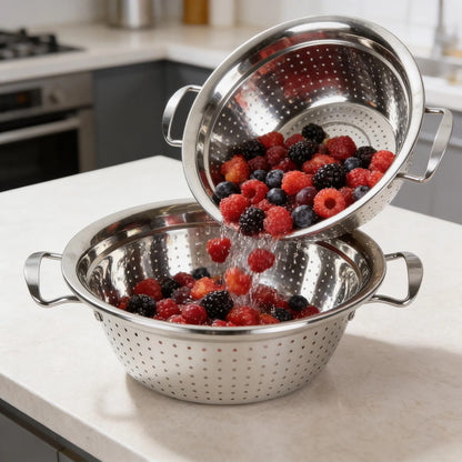 Colador Acero Inoxidable 34cm Verduras Fideos Cocina Acero Inoxidable