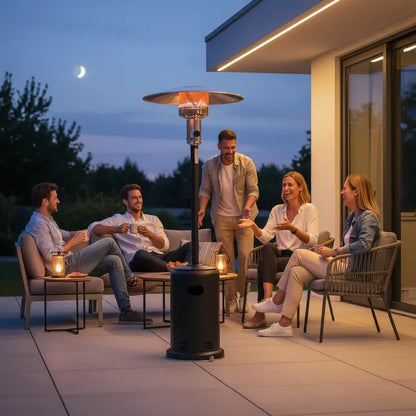 Estufa Patio Exterior A Gas 13kw Calefactor Terraza Jardín T Negro