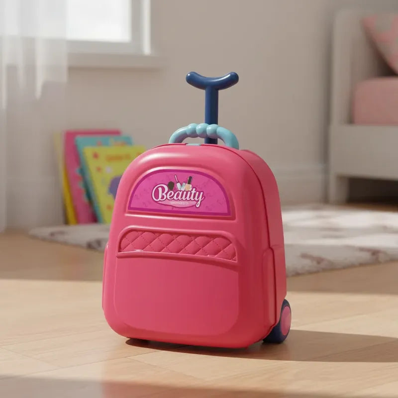Maleta De Juegos 4en1 Set Salon Belleza Cosmetiquero Rosa Chicle