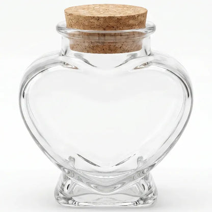 Pack 12frasco De Vidrio En Forma De Corazón Con Corcho 150ml Vidrio