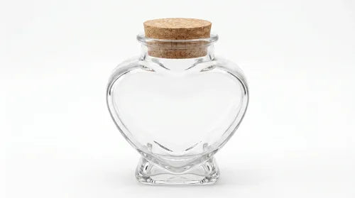 Pack 12frasco De Vidrio En Forma De Corazón Con Corcho 150ml Vidrio
