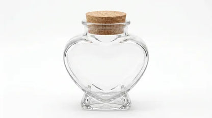 Pack 12frasco De Vidrio En Forma De Corazón Con Corcho 150ml Vidrio