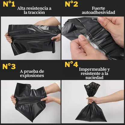 Pack 100 Bolsas Courrier Autoadhesivas Embalaje Envios 35x45 Negro