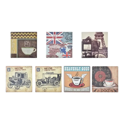 Pack De 6 Cartel De Lata Retro 30x30 Retro