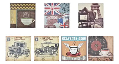 Pack De 6 Cartel De Lata Retro 30x30 Retro