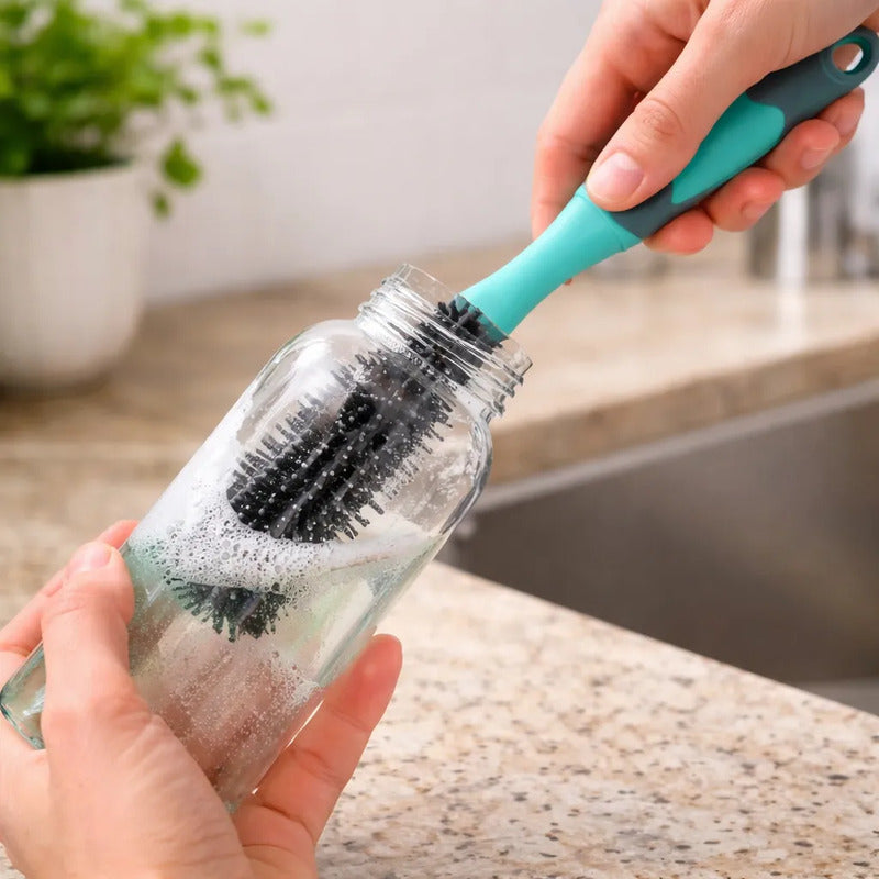 Cepillo Para Tazas De Silicona 4.5 X 34.5 Cm Celeste