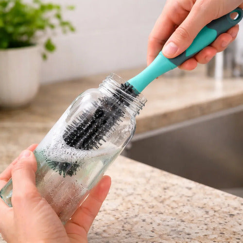 Cepillo Para Tazas De Silicona 4.5 X 34.5 Cm Celeste
