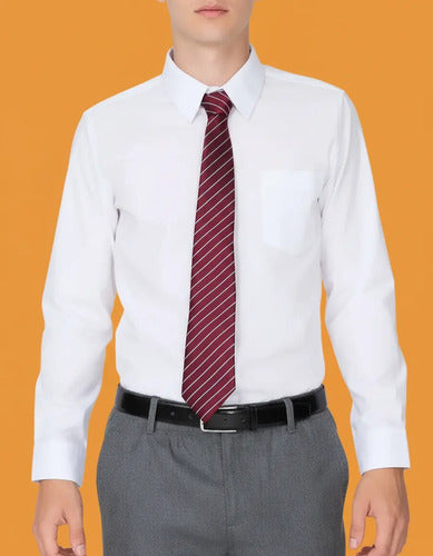 Pack 2 Camisa Escolar Niño Manga Larga Colegio