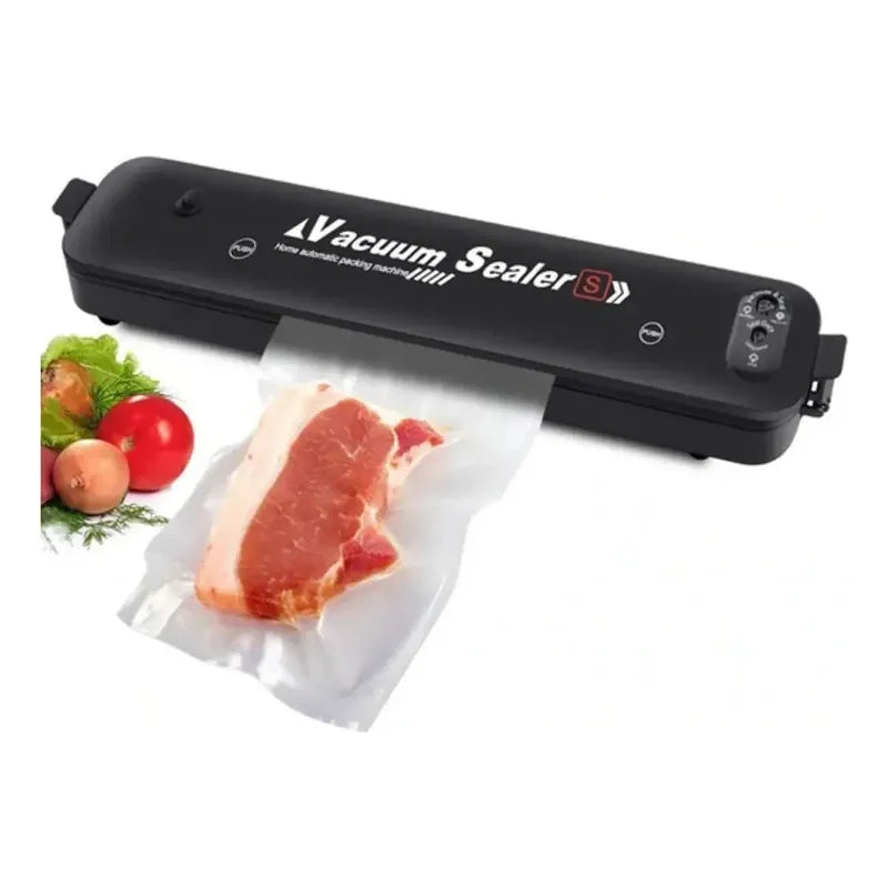 Maquina Selladora Al Vacio Para Alimentos Cocina + 10 Bolsa Negro