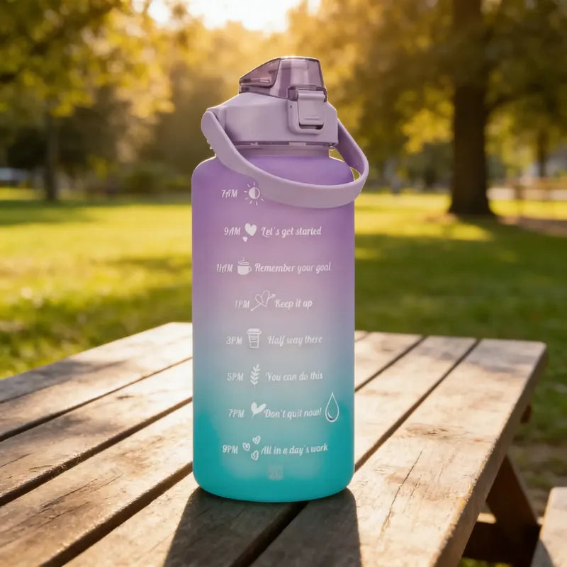Botella Deportiva Motivacional 2l Para Hidratación Lila