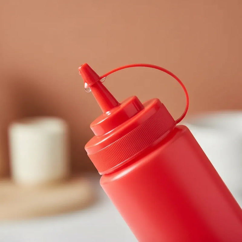 Pack 2 Dispensador Salsas Kétchup Mayonesa Ají 450ml Rojo-amarillo