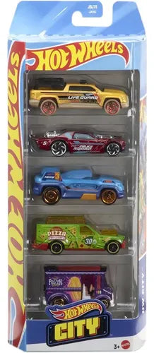 Carrito Hot Wheels Pack 5 City 2025 Jbj75 Mattel Pizza Froz