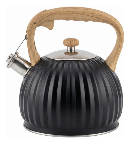 Tetera Acero Inoxidable Silbante 3 Litros Negro Negro