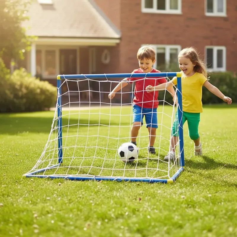 Arco De Fútbol Infantil Con Red Entrenamiento Para Niños Azul