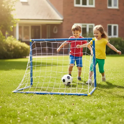 Arco De Fútbol Infantil Con Red Entrenamiento Para Niños Azul