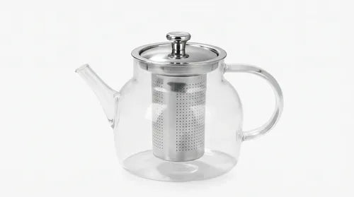Tetera Infusor De Vidrio Té Infusor Acero Inoxidable 1.5 L Transparente