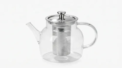 Tetera Infusor De Vidrio Té Infusor Acero Inoxidable 1.5 L Transparente