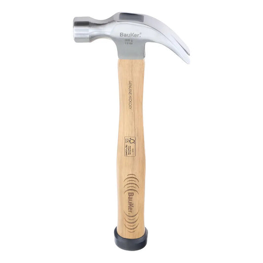 Martillo Carpintero Bauker 13oz Mango Madera Uña Curva 30cm Acero