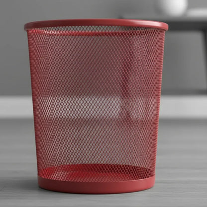 Basurero Metálico De 23 X 27 Cm Rojo