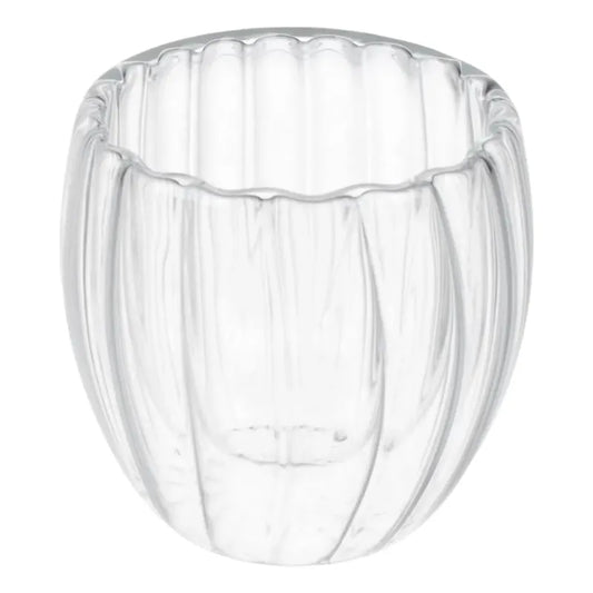 Pack 4 Vasos de Vidrio Doble Pared Rayado 250 Ml Vidrio