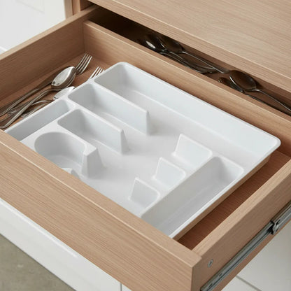 Organizador De Cubiertos Grande Bandeja Servicios Blanco