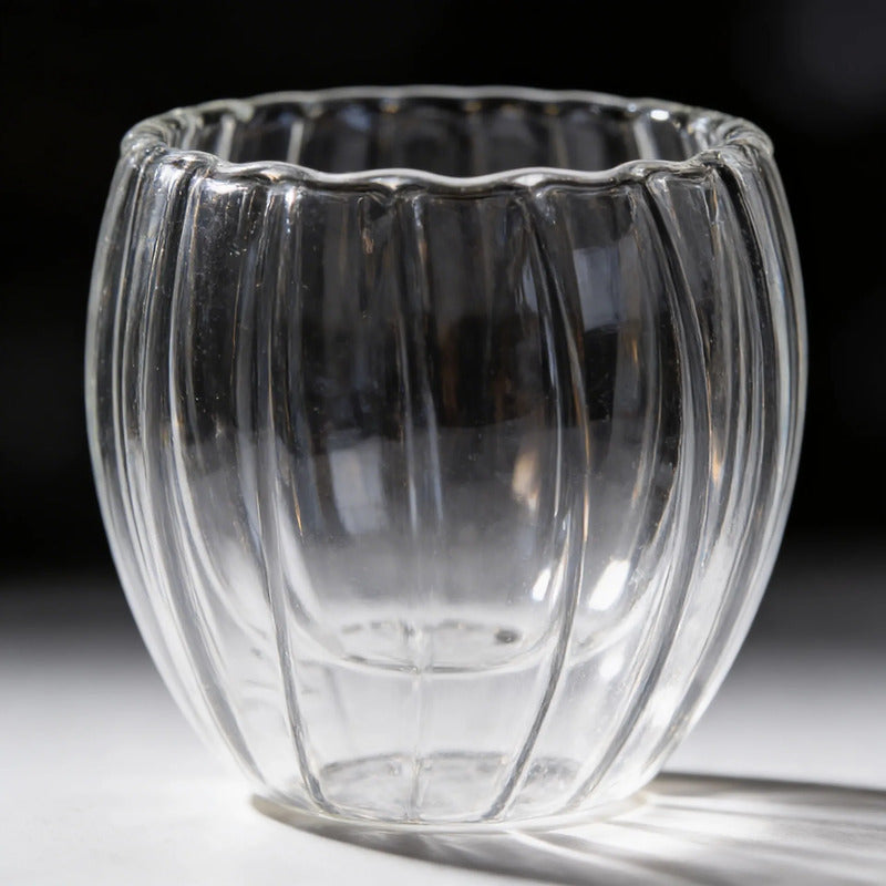 Pack 4 Vasos Vidrio Doble Pared 450ml Bebidas 8cm X 8cm Vidrio