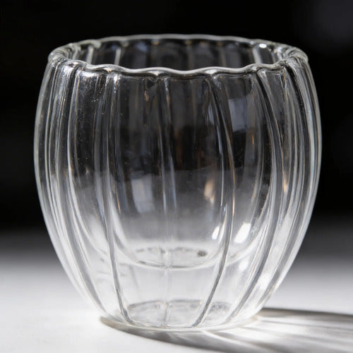 Pack 4 Vasos Vidrio Doble Pared 450ml Bebidas 8cm X 8cm Vidrio