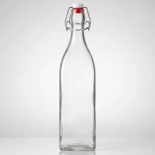 Pack 2 Botellas De Almacenamiento 1000ml Vidrio