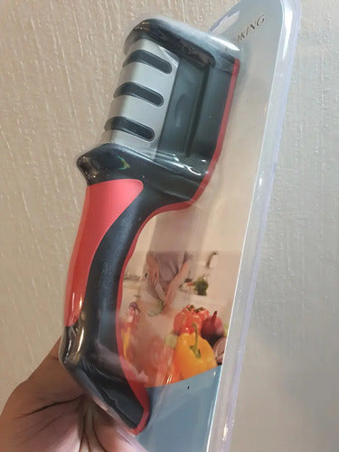 Afilador De Cuchillos Tijeras De 3 Filos De Acero Inoxidable