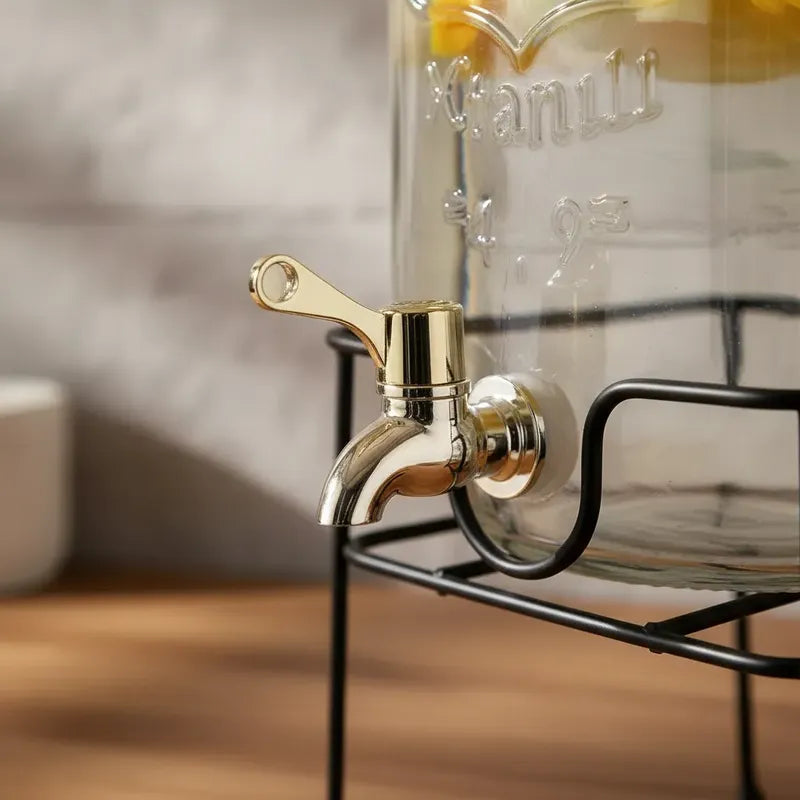 Dispensadores De Vidrio Para Bebidas Y Jugos Con Atril 8lts Vidrio