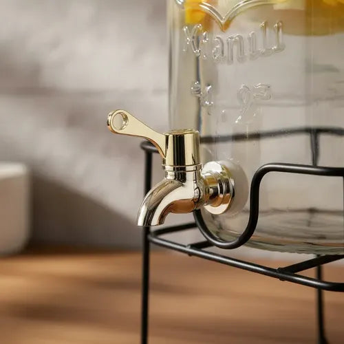 Dispensadores De Vidrio Para Bebidas Y Jugos Con Atril 8lts Vidrio