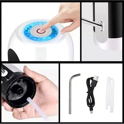 Dispensador Agua Eléctrico Usb Baoma Botellones Portátil Neg Negro