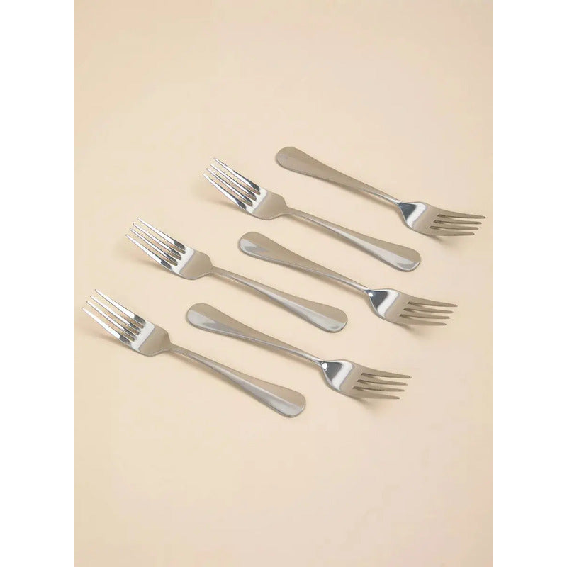 Set 6 Tenedores Postre Plateado