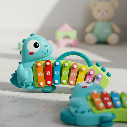 Xilófono Infantil Dinosaurio Musical Educativo 8 Notas Rosa
