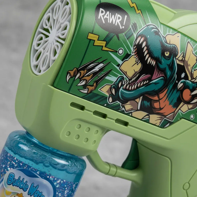 Pistola Burbuja Dinosaurio Para Niños Verde Oscuro