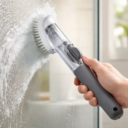 Cepillo Lavaplatos Con Dispensador De Jabón  Gris 23.5cm Gris
