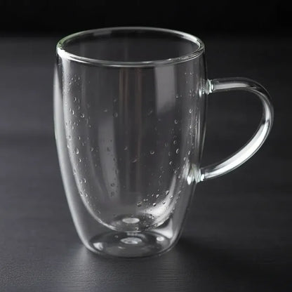 Pack 4 Vasos Doble Fondo 450ml Con Asa 14cm X 9cm Vidrio