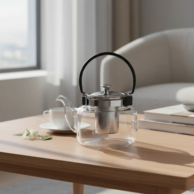 Tetera De 1.5l  Con Infusor De Acero Inoxidable Transparente