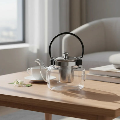 Tetera De 1.5l  Con Infusor De Acero Inoxidable Transparente