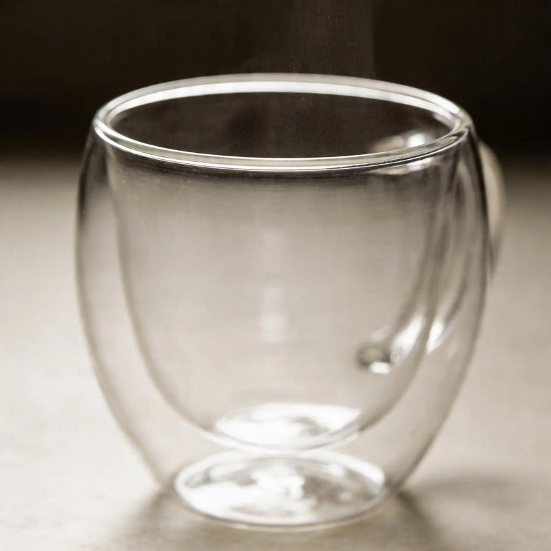 Pack 4 Tazas Doble Pared 80ml Transparente