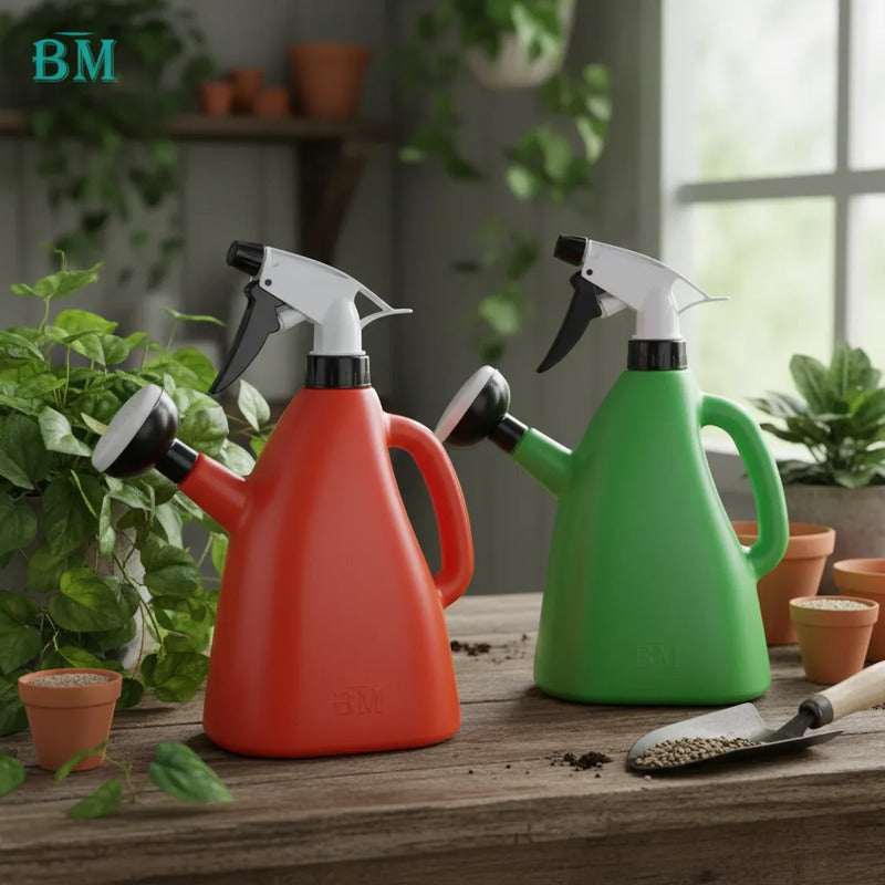 Pack 2 Regadera Plantas 400ml Dosificador Riego Jardín Inter Naranja Y Verde