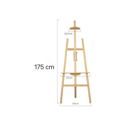 Atril Caballete Ajustable Madera Tope Altura De 1,75mts Pro Madera Natural